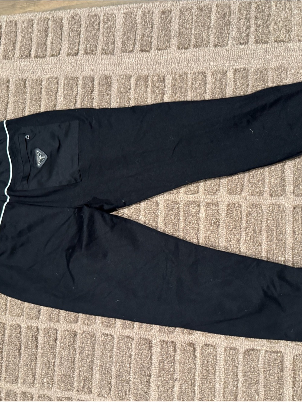 Prada Black Zip-Front Bomber Jacket with White Piping - Picture 5 of 6